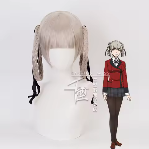 Anime Kakegurui Kirari Momobami Cosplay Halloween Carnival Costume Women Girls School Uniform Suits Wig