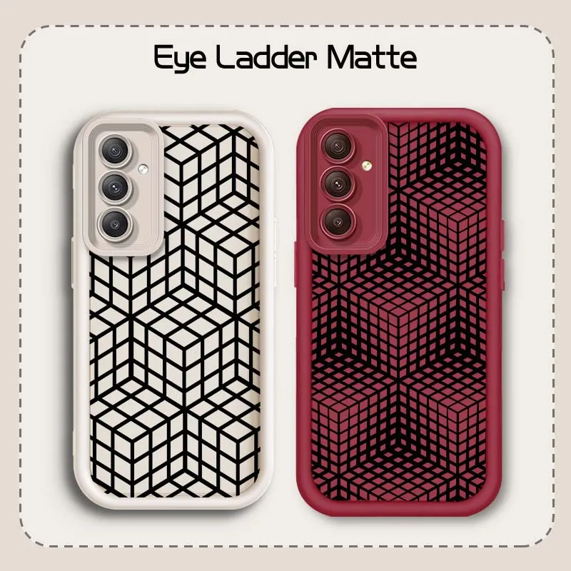 

Popular Art Design Line Phone Case For Samsung A71 A52 A51 A34 A33 A22 A16 A15 A13 A04 A06 Note 20 Ultra 5G Eye Ladder