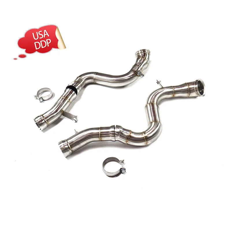 

ING SS304 exhaust downpipe for Mercedes-Benz S63 W222 4.0T custom DIY system without heat shield