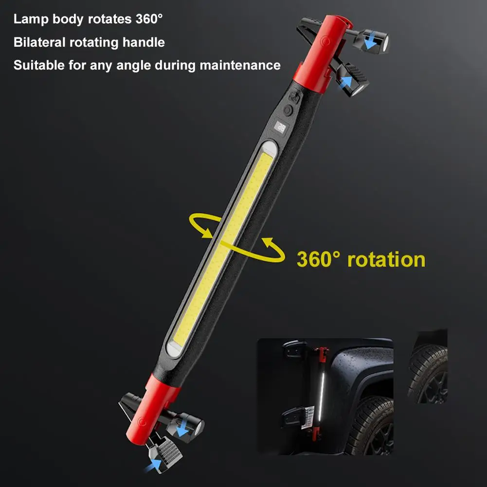 Picture 7: High Lumen USB Rechargeable LED Portable Work Light Powerful Magnetic Waterproof 4 Modes Flashlight with Hooks and Magnetic Base