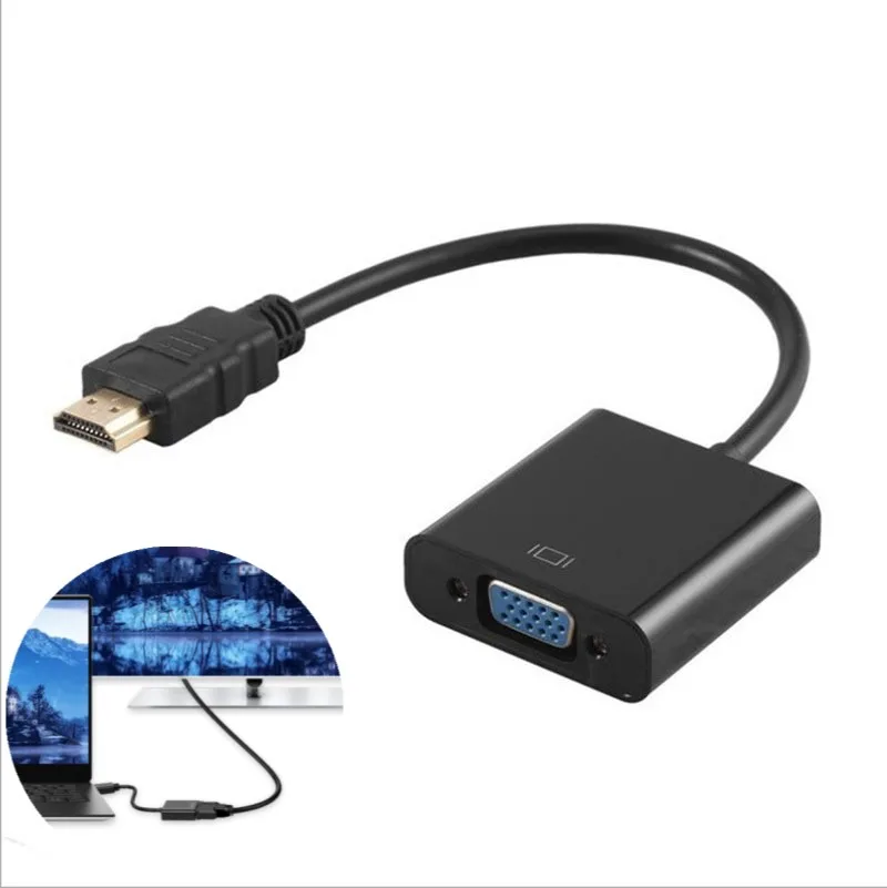 1PC 1080P HDMI-compatible to VGA Adapter Digital to Analog Converter Cable For Xbox PS4 PC Laptop TV Box to Projector Displayer