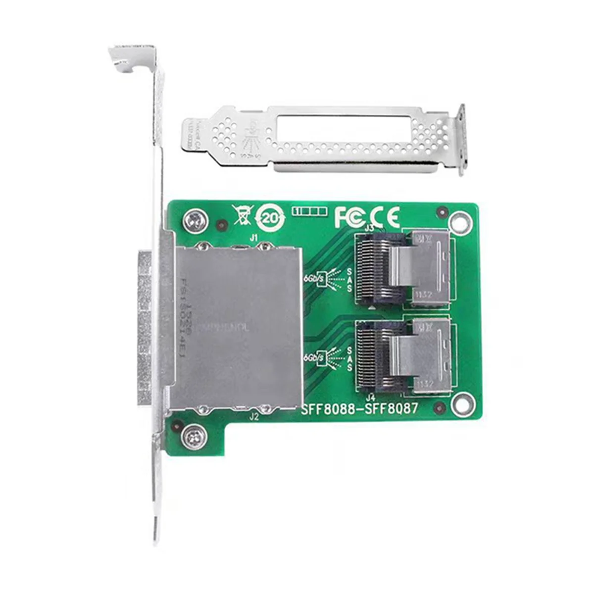 Tarjeta adaptadora ABEP-MiniSAS SFF-8087 a SFF-8088 Tarjeta SAS de doble puerto interna a externa