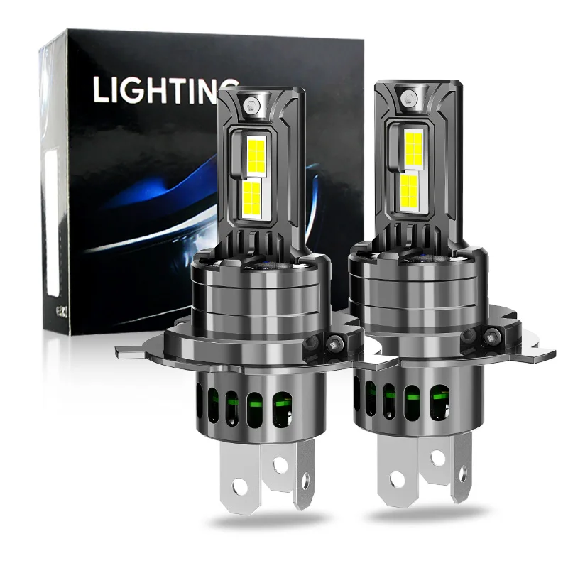 

2Pcs H4 LED Powerful Car Headlight Bulbs 9003 HB2 High Low Beam 30000LM Super Bright Auto Lights Turbo Led Lamps 12V 6000K