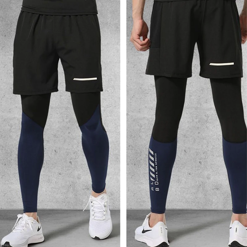 Verano otoño hombres mallas largas para correr pantalones gimnasio pantalones masculino baloncesto fútbol Fitness ejercicio deporte Base Leggings 236