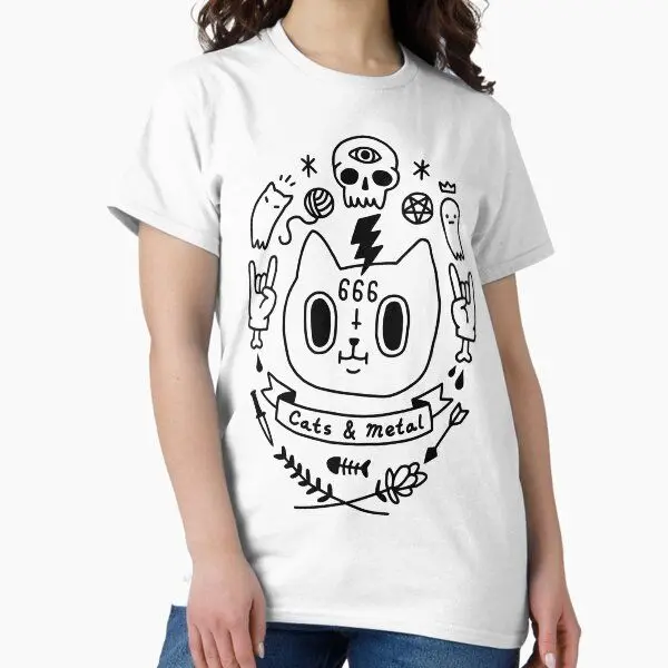 작은 유령 프린트 패턴이 있는 루즈하고 편안한 순면 반팔 티셔츠는 남성과 여성 모두에게 적합합니다.