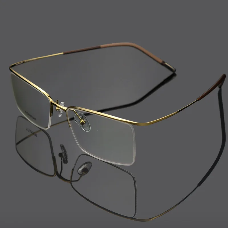 

Pure Titanium Men Glasses Half Frame Prescription Optical Myopia Eyewear Reading Women Eyeglasses Frames Spectacles