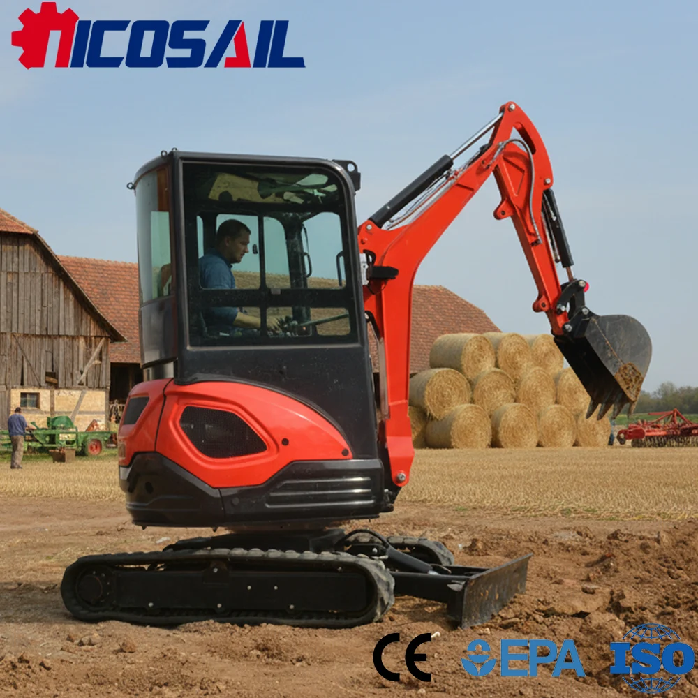 

Custom Mini 2.5 Ton Excavator Euro 5 Engine CE Certified Compact Hydraulic Digger for Construction and Farm