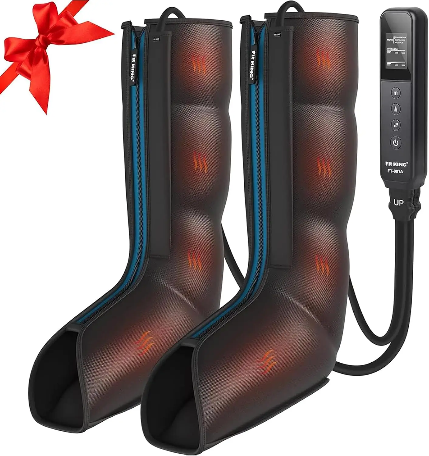 

Heated Leg Massager with Compression Therapy for Circulation, Swollen Legs, RLS Pain Relief & Fatigue Recovery