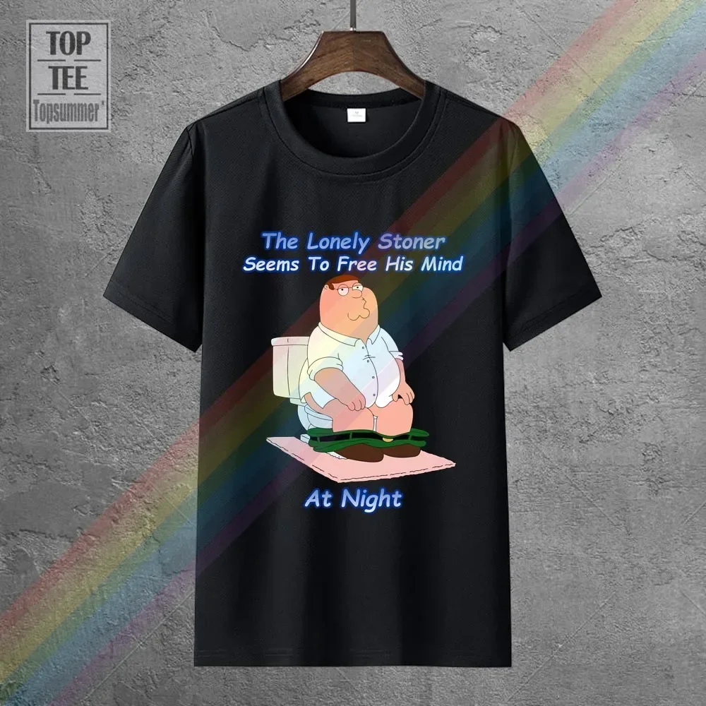 Men Funny T Shirt Fashion tshirt The Lonely Stoner Seems To Free His Mind At Night Peter Griffin Version Women t-shirt