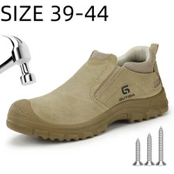 GUYISA Men Safety Boots Steel Toe Work Safety Shoes Men Puncture-Proof Work Sneakers Outdoor Anti-Slip Work Boots Size 39-44