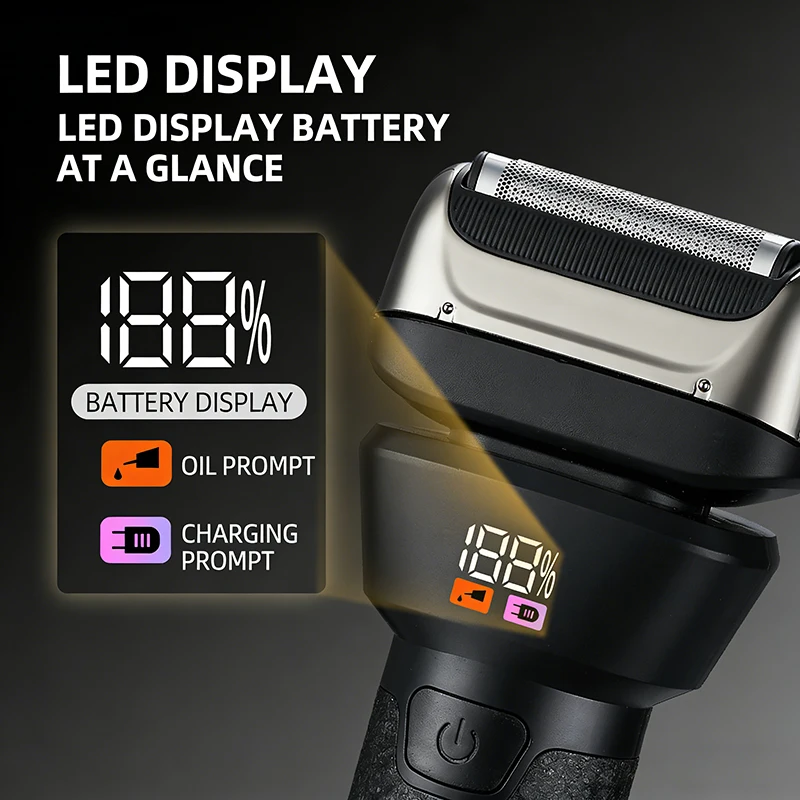 

SZT605 Бритва для лица Профессиональная бритва с фольгой 0 мм 7500 об/мин Станок для бритья бороды Электрический сабельный станок для бритья для мужчин