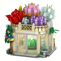 Succulent Plant Potted Building Blocks Flower Bonsai DIY Assembly Model Bricks Kits Home Decoration Children Toys Holiday Gift