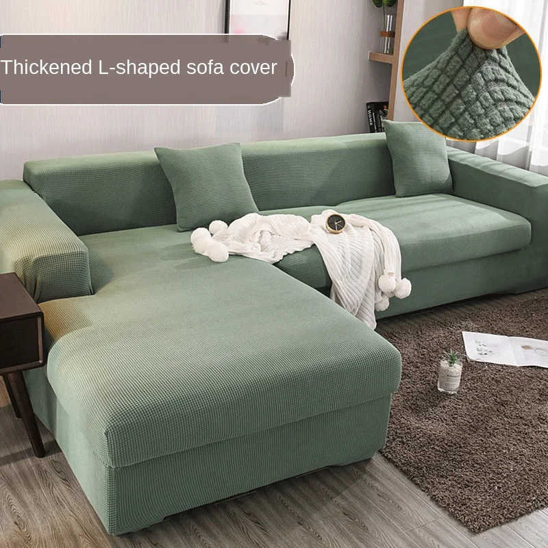 

1/2/3/4 Seater L Shape Corner Sofa CoversThick Elastic Sofa Cover Slipcover for Living Room Stretch Polar Fleece Armchair Cover