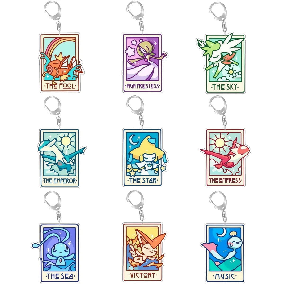 Pokemon Magikarp Gardevoir Shaymin Latios Jirachi Latias DIY Acrylic Keychain Pendant Anime Classics Game Collection Toy Gift