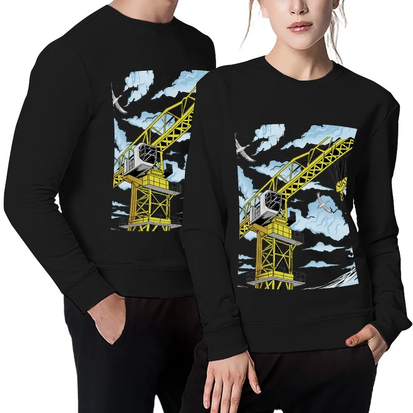 

Tower Cranes Work Pullover men wear male clothes graphic t shirts men blouse new sweatshirts