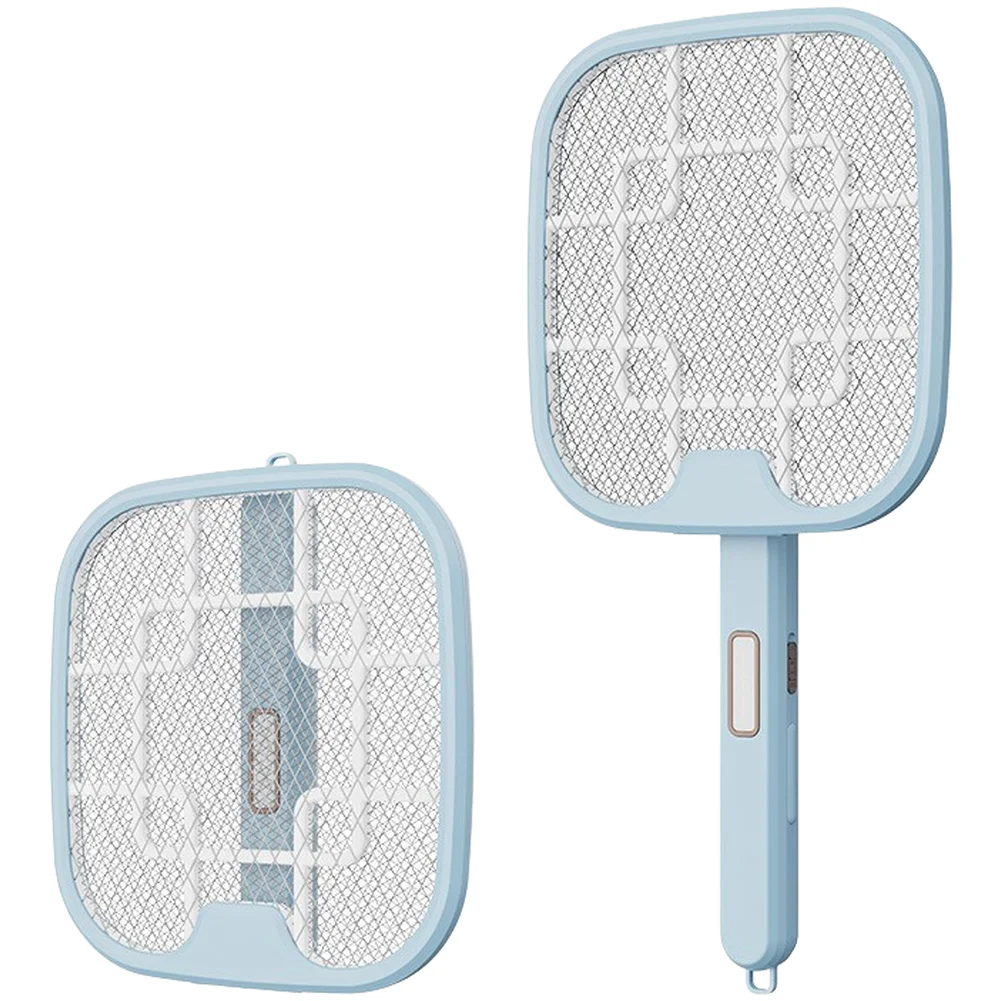 Foldable Rechargeable Electric Fly Swatter with 360 Degree UV Light and High Voltage Grid for Indoor Applications