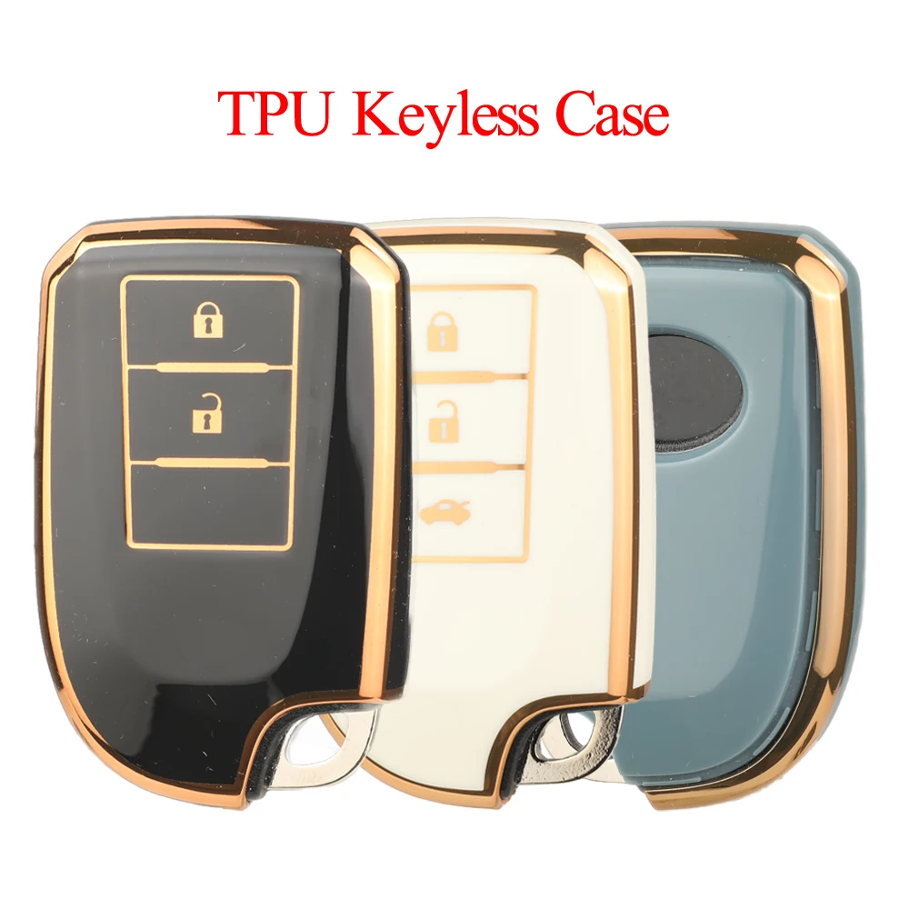 Jingyuqin New Replace 2/3 BTN Soft TPU Car Key Case Fob For Toyota Prado Yaris Vios Previa Yarisl X Hiace Camry Corolla Verso