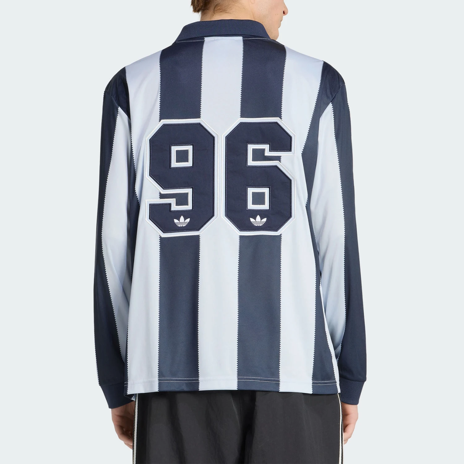 Adidas genuine clover men's fashionable retro striped V-neck T-shirt HZ3787