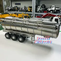 1/14 RC Metal 3-Axle Oil Tank Gas-tanker Semi Trailer 1/14 RC Tractor Truck Model  Toy Gift for Adult