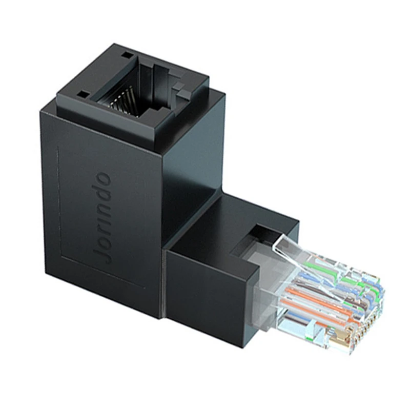 RJ45 męski na żeński przedłużacz sieci Adapter sieci Ethernet 90 stopni dla złącza kabel Ethernet CAT5E CAT6 CAT8