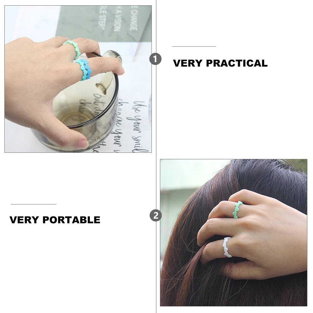 

12 Pcs Waterproof Flexible Silicone Band Unique Designs for Wedding Sports Outdoor Outdoor Sports Finger Jewelry