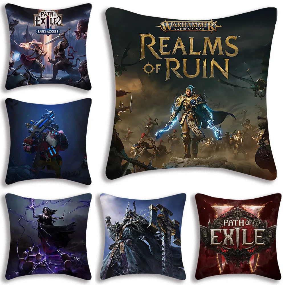 Pillow Covers Cartoon Game P-PathS of E-Exile 2 Sofa Decorative Home Double-sided Printing Short Plush Cute Cushion Cover