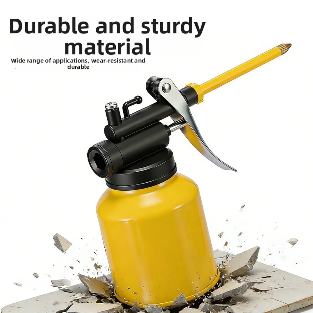 Oil Can Lubrication Metal High Pressure Pump Greaseguns Car Oil Pot Bottle Car Hand Pump Oiler Metal Oil Can