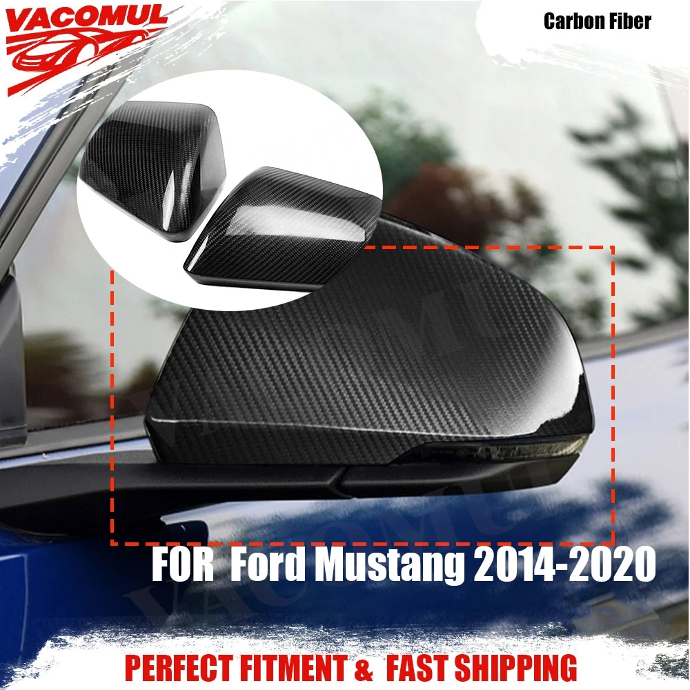 

VACOMUL For Ford Mustang US Model Carbon Fiber Rear View Side Mirror Cover Caps Trims 2014 2015 2016 2017+ Add on style