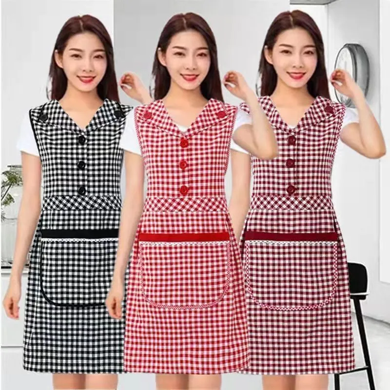 

Корейский модный фартук с отложным воротником, пылезащитный, дышащий, износостойкий рабочий жилет для женщин