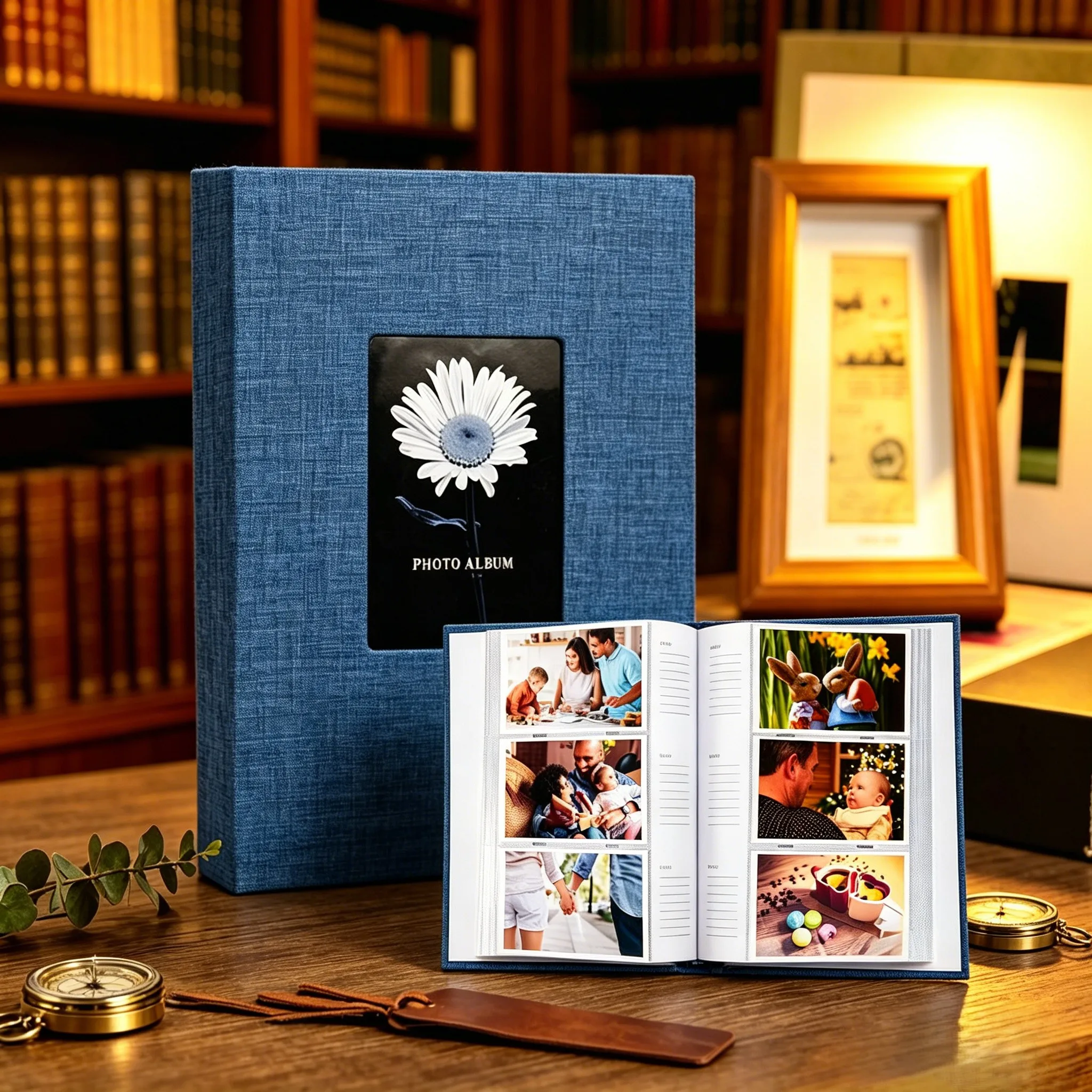 Linen Photo Album, 300 Pockets for 6-inch Photos with Front Display Window & Message Area, Ideal for Room Decor, Wedding, Travel