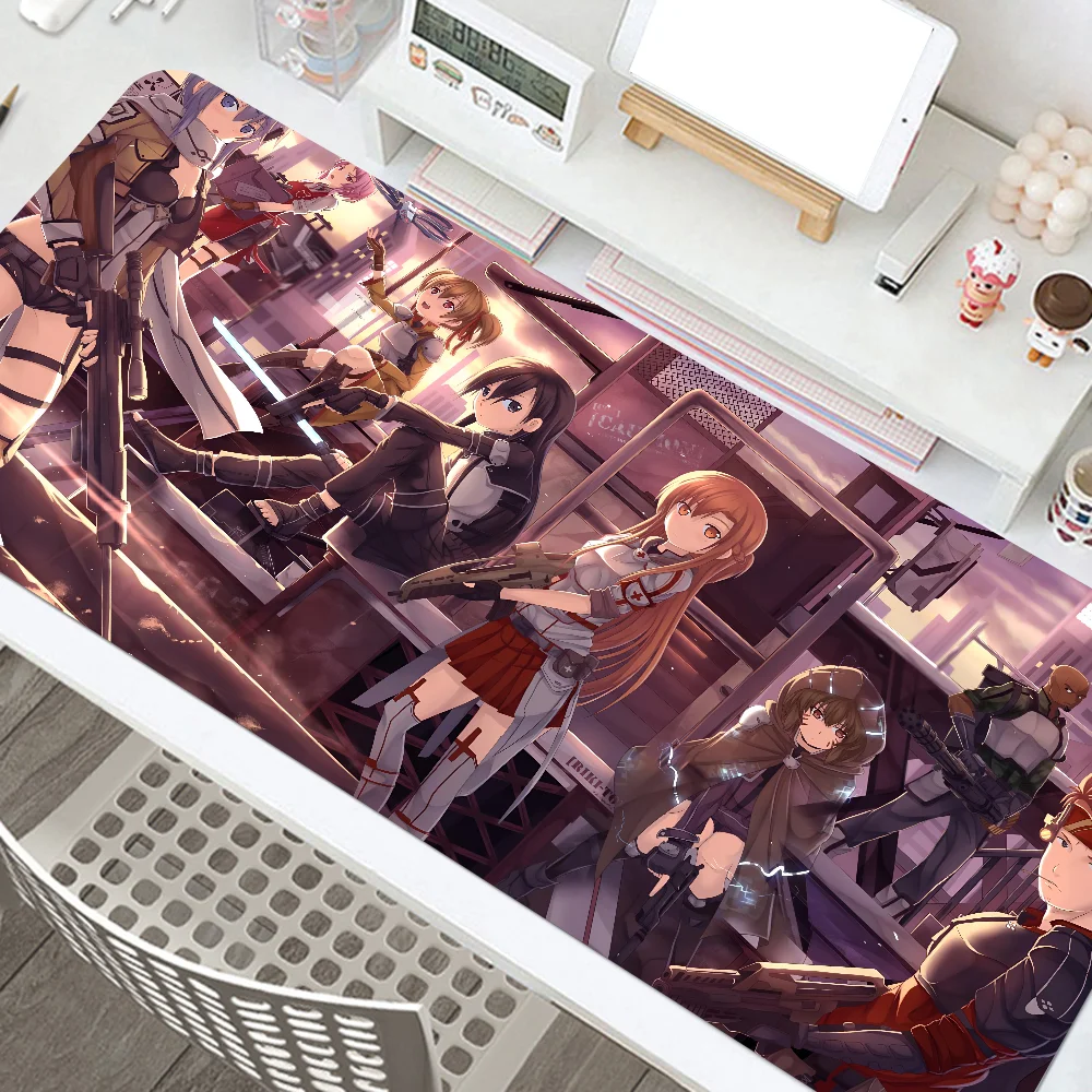 Anime S-Sword Art Online Asada Shino Mousepad Desk Mat With Pad Gaming Accessories Prime Gaming XXL Keyboard Pad Padding Mat