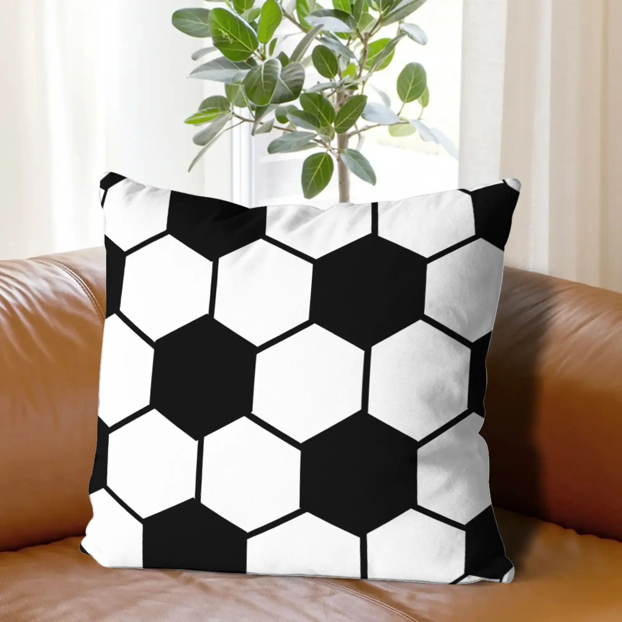 Soccer Ball Memory Foam Cushion Washable Breathable Lumbar Pillow for Home Office Use