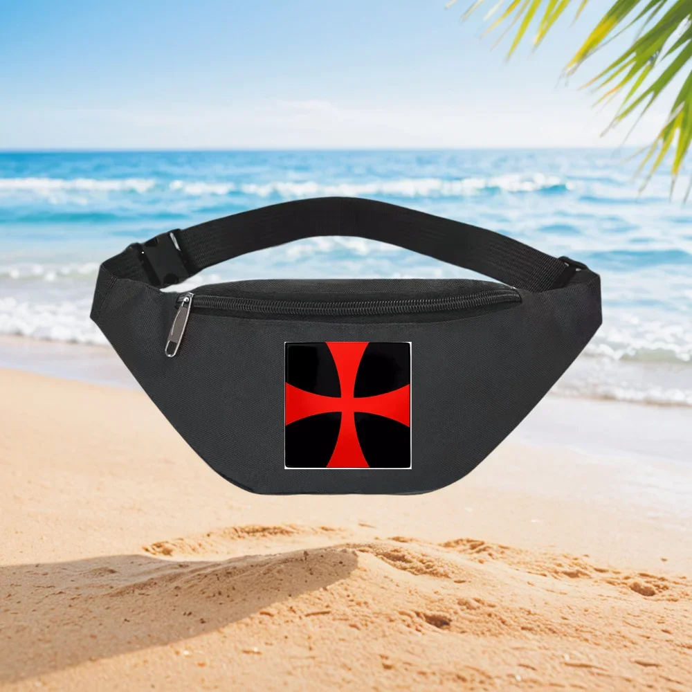 

Red Cross Emblem Stylish Design Waist Backpack Crossbody Chest Bag Street Casual Sporty Fashionable Simple Unique Printed Design