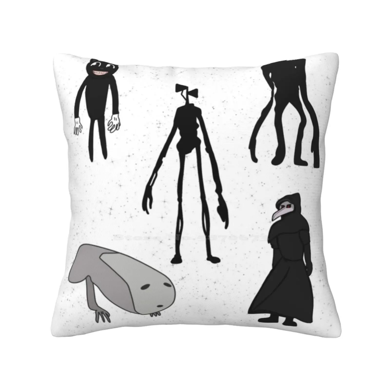 Siren Head , Breaking News , Witch Dr , Bridge Worm , Cartoon Cat Pillows Case Bedroom Home Decoration Siren Head Bridge Worm