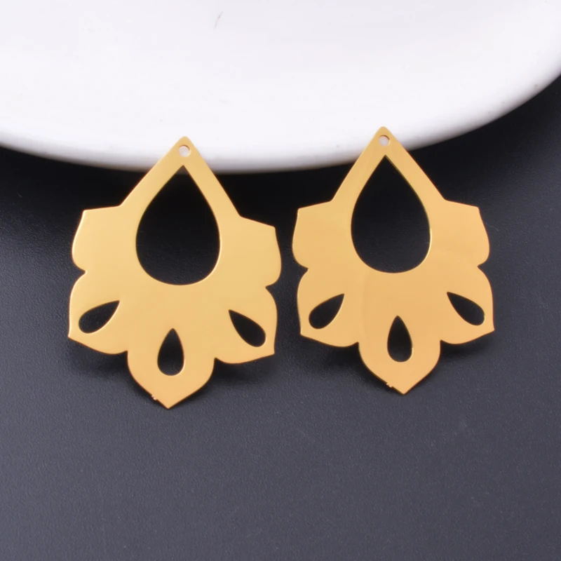 30 Stück AD3643 Messing-Lackierte Blumen-Tropfenanhänger für DIY-Schmuck und Ohrring-Zubehör – Detail 8