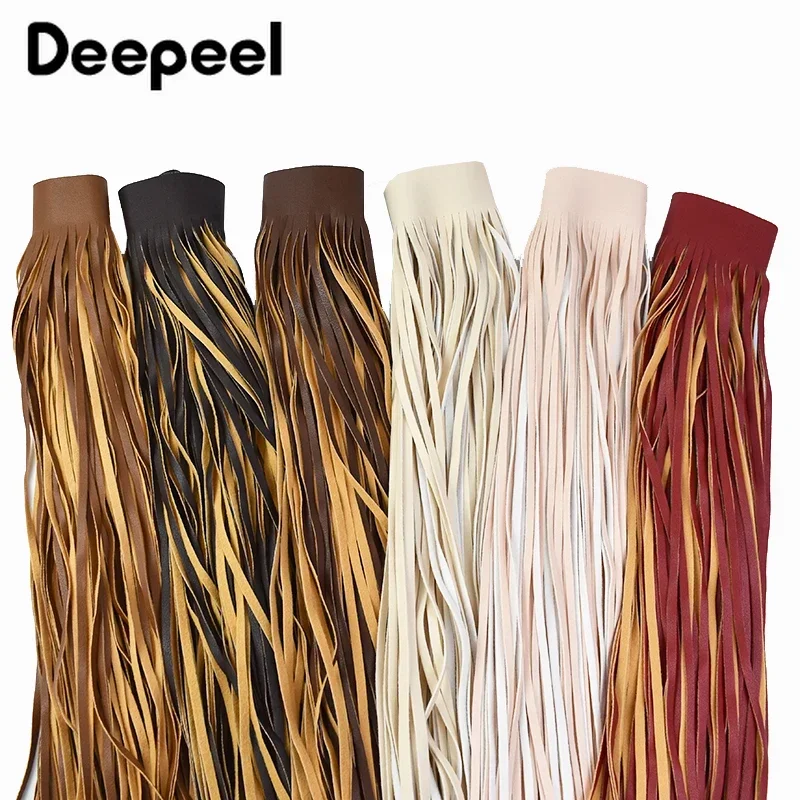 1Pc 66*50/70cm Leather Fringe Tassel Lace Trim Ribbon Long Fringes for Jacket Clothes Dress Edging DIY Crafts Sewing Accessories