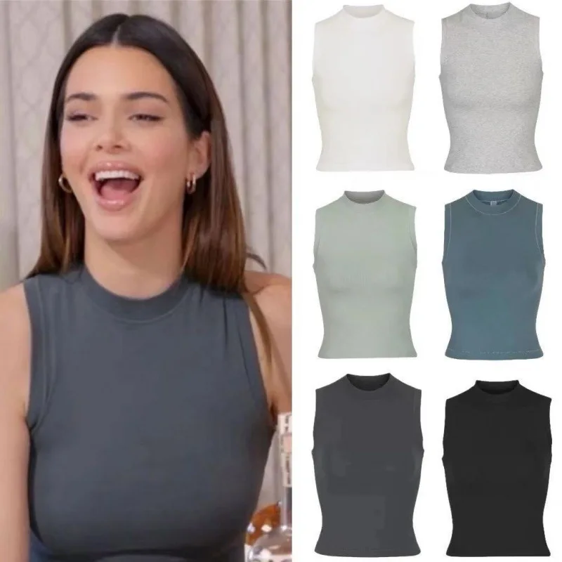 

Женская хлопковая майка-топ без бретелек Kendall Jenner Sle Svel Basic Fit, простая, однотонная, для ношения под одеждой