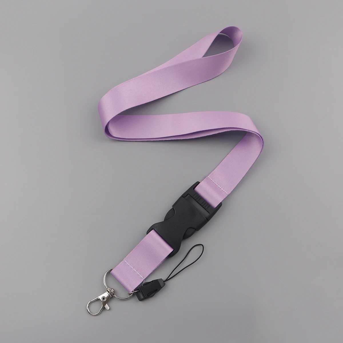 Purple Buckle Lanyard Pure Color Fashion Neck Strap Keychain Lanyard for ID Card Holder Keys Keyring Phone Accessories