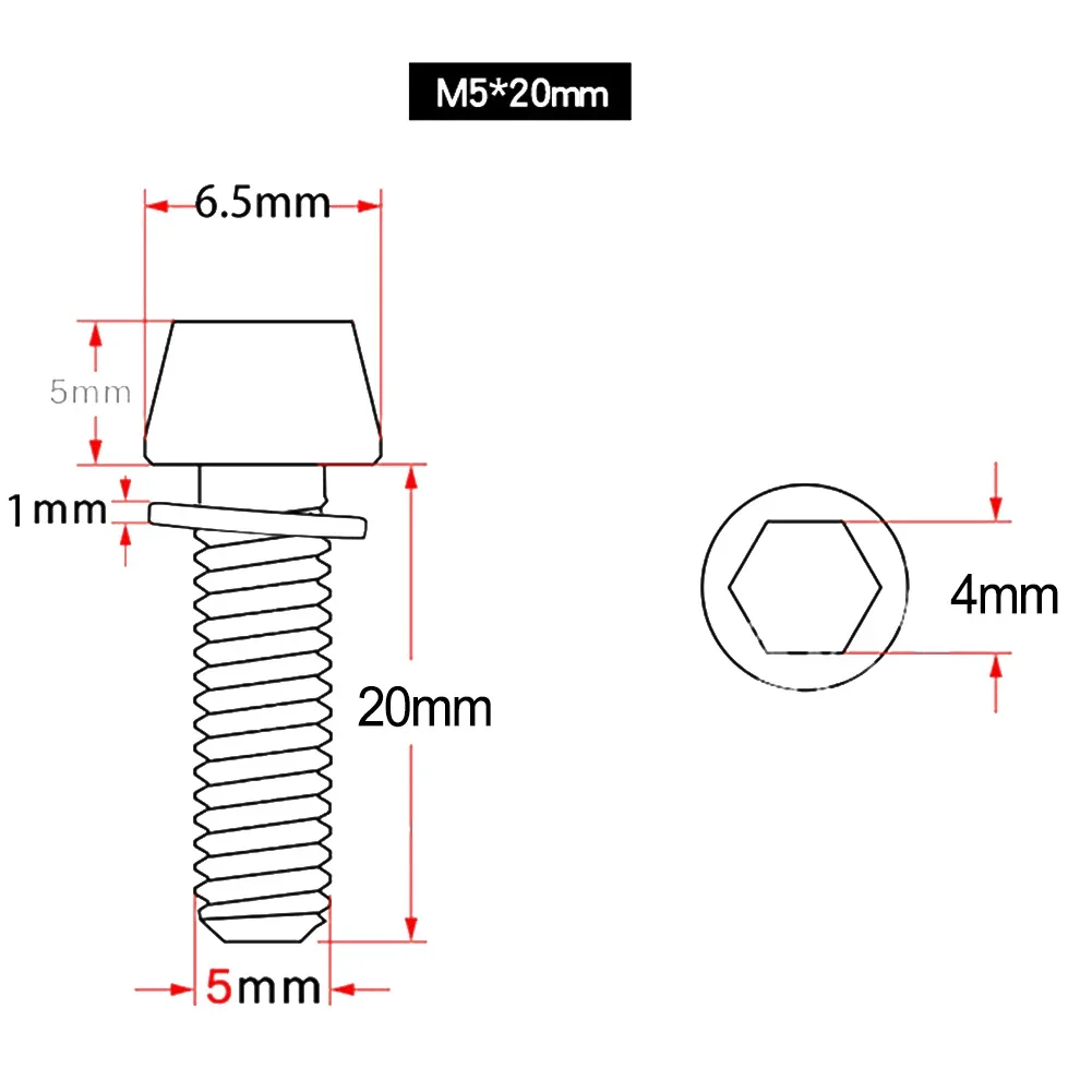 M5/M6 Bike Stem Spacers With Screws Multi-color Bicycle Steering Handlebar Stem Screws Bolts Steel Bicycle Components