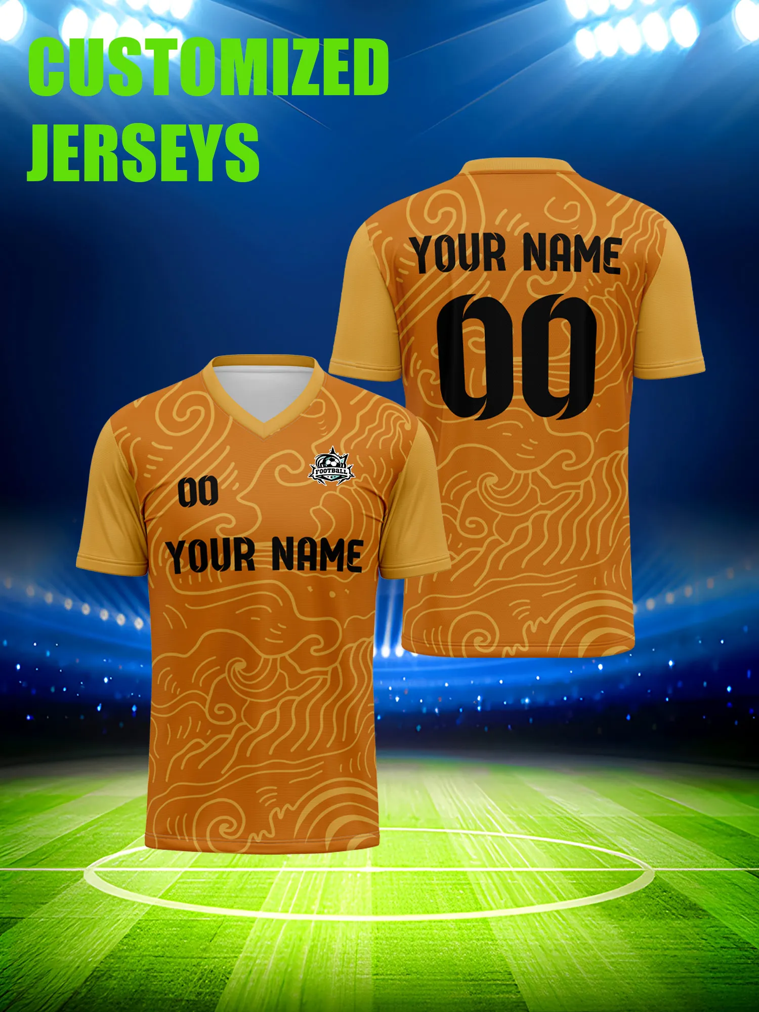 

Футболка для болельщиков с индивидуальным дизайном, номером и именем, онлайн-дизайнерская футболка для фан-клуба с возможностью персонализации.