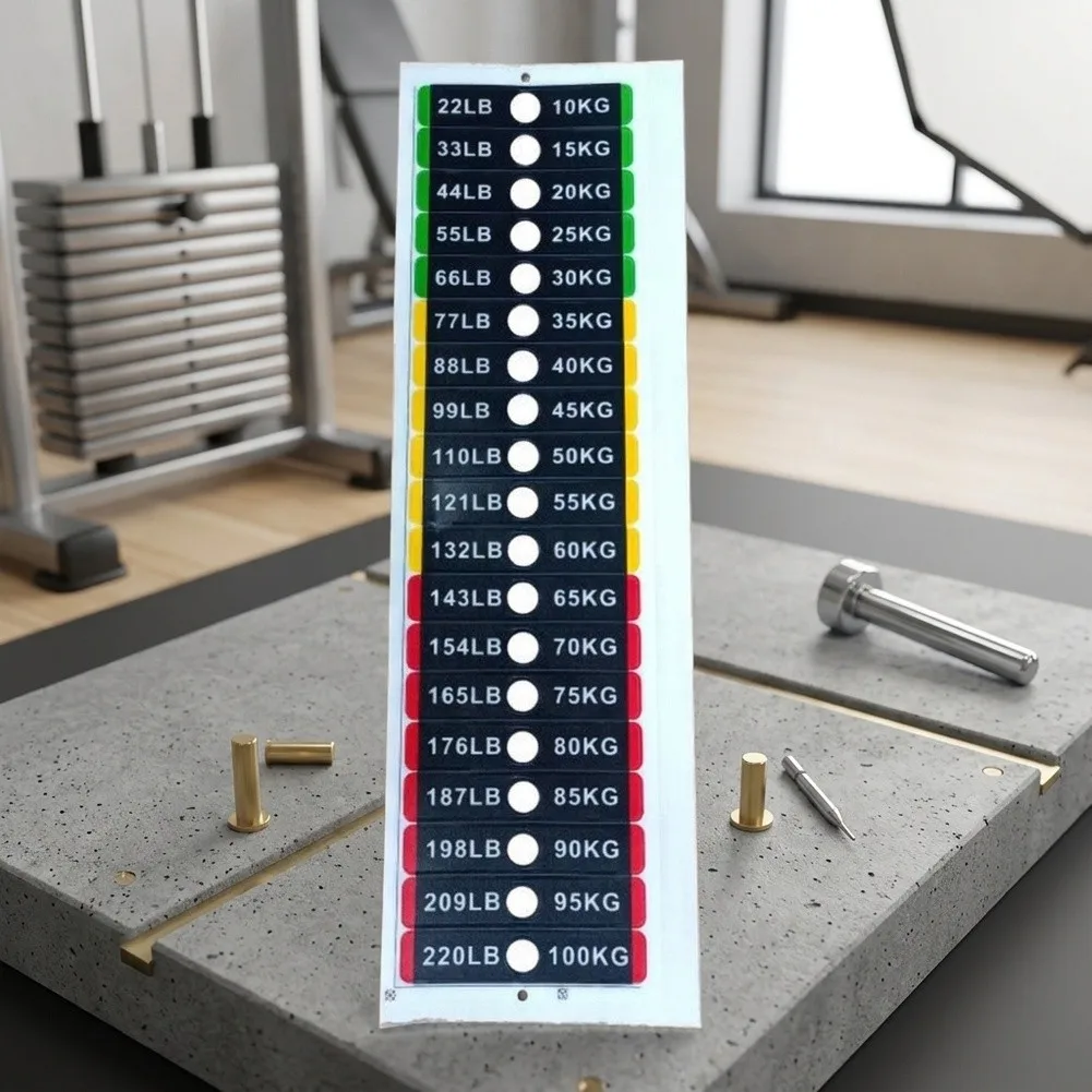 Plastic Weight Stickers 2pcs for Gym Equipment Weight Plates Cable Machines 0kg to 100kg Labels 7x1.2cm Waterproof Fade Proof