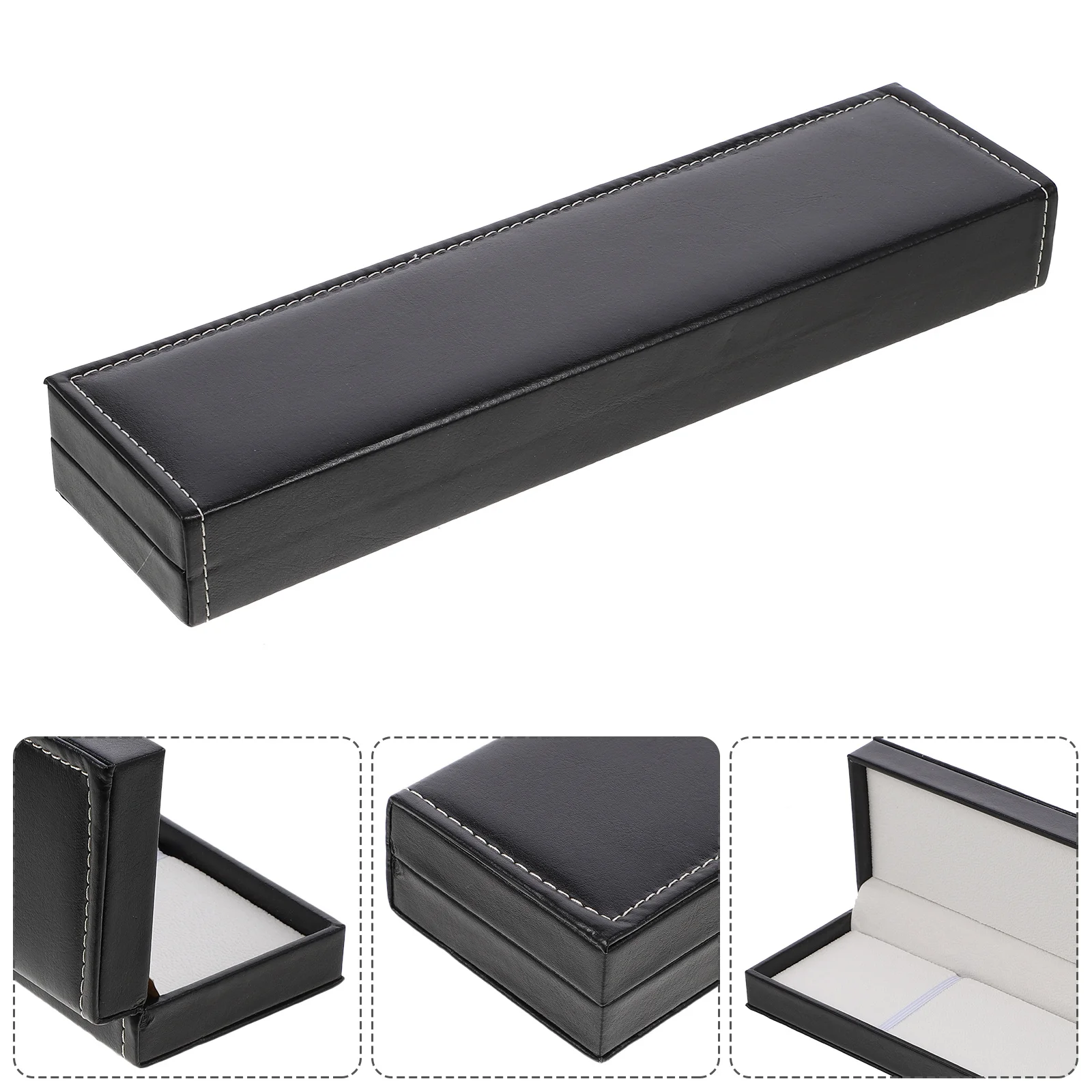 

PU Rectangular Jewelry Storage Box Single Watch Case Organizer Gift Box Bracelet Display Holder for Men Women