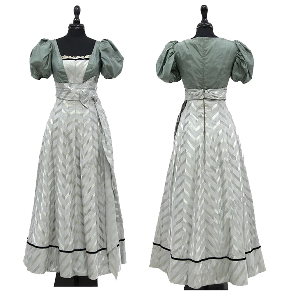 فستان يوم ريجنسي للسيدات لعام 1800 فستان كاجوال للمشي على الطراز الفيكتوري في القرون الوسطى فستان يومي بعد الظهر