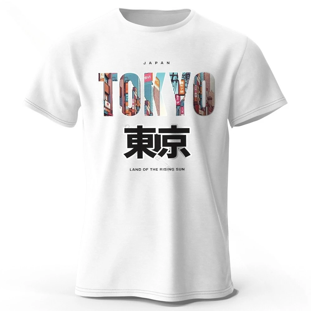 تي شيرت Tokyo Printed Fashion Forward 100% قطن، تي شيرت فائق النعومة برقبة دائرية وأكمام قصيرة، مثالي للرجال والنساء