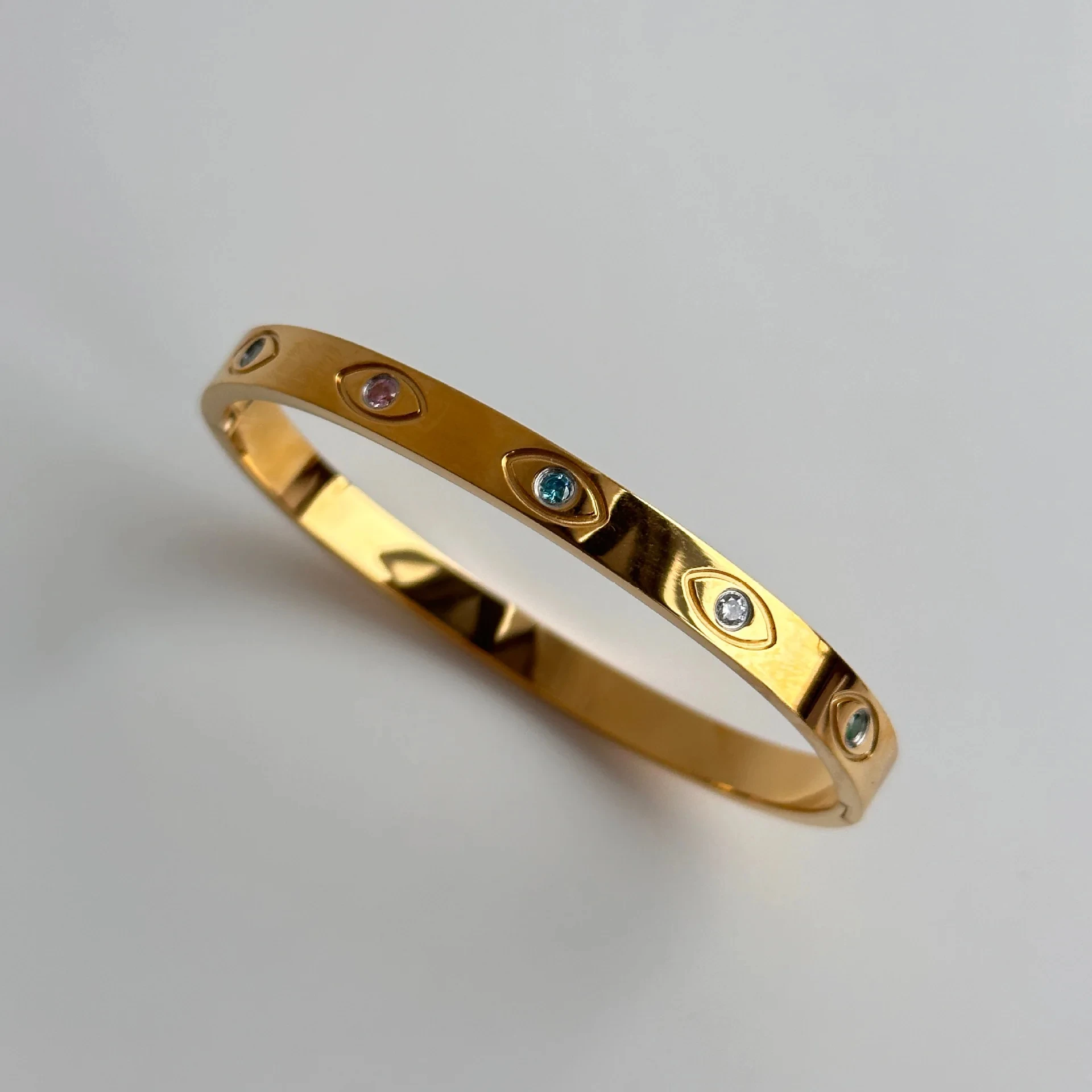 New ins Vintage Stainless Steel Star Moon Bracelet For Women Girl Fashion Eye Bangle Jewelry Gift