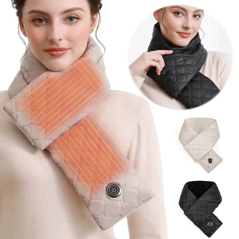 Electric Heating Scarf Neck Wrap Warmer 3 Heating Levels Winter Heated Scarf Neck Heating Pad for Women Men Christmas Gift