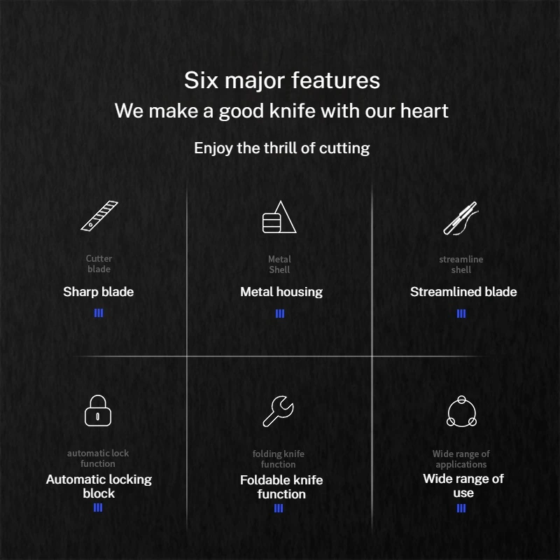 ديلي بلاك بليد سكّين متعدّد الاستخدامات ساعي معدني صغير لورق الحائط الورقي المصنوع يدويًا نحت الفن الحادة القياسية