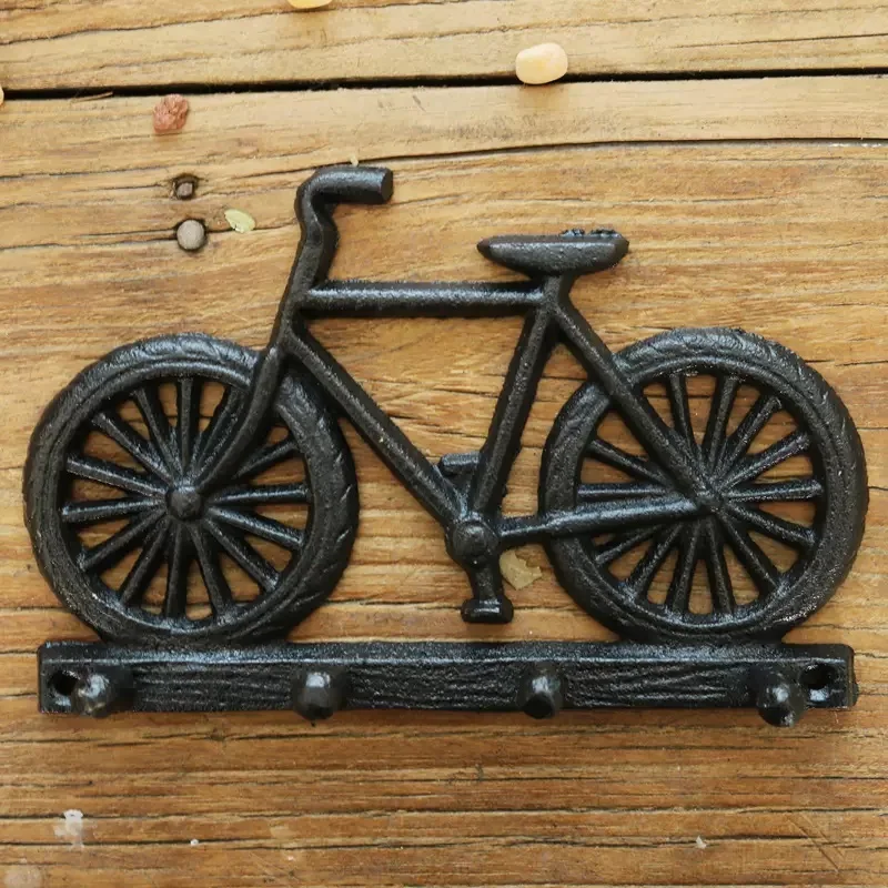 American Style Rural Retro Cast Iron Craft Hooks Bicycle Shaped Iron Hook Bar Wall Hanging Wall Decoration Hooks