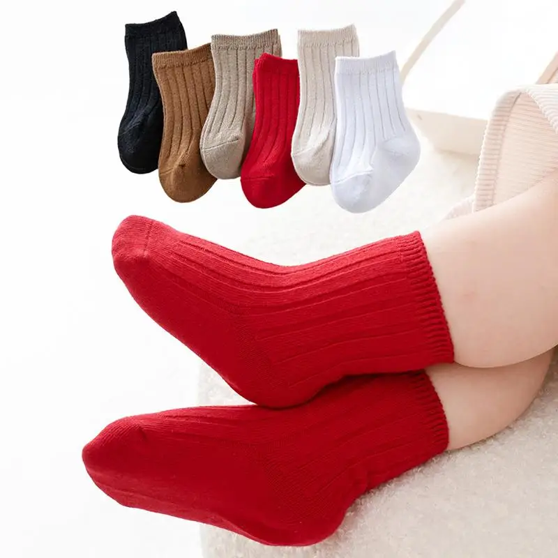 

New Infant Toddler Baby Socks Knit Soft Cotton Sock For Children Short Tube Socks Breathable Kids Boys Girls Stripe Socks