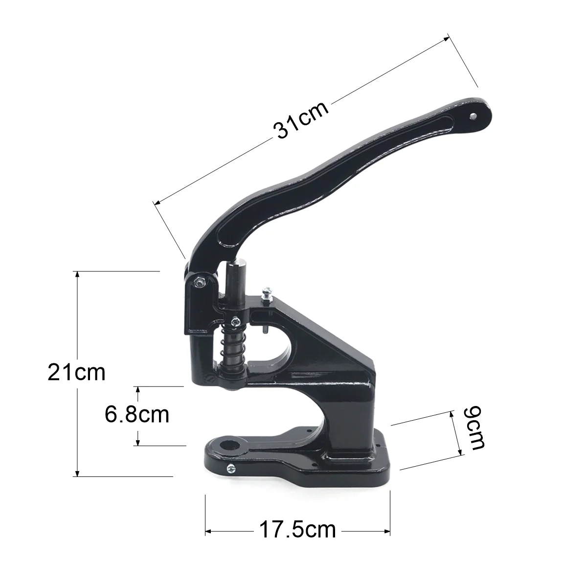 Imagem -03 - Kalaso Máquina Preta Precisa Ferramenta de Prensa Manual para Ilhó Tampa Dupla Rebites Botões de Pressão Strass Artesanal Faça Você Mesmo